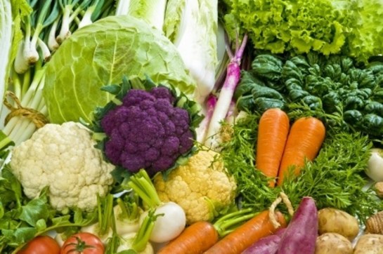 Fresh, raw, organic vegetables