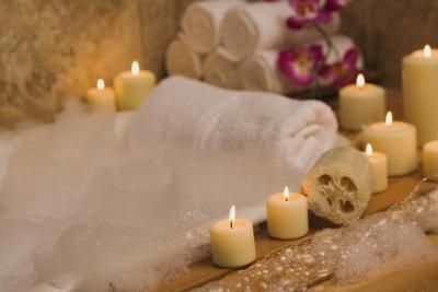 Relax in a bath with hand made natural products to sooth away stress